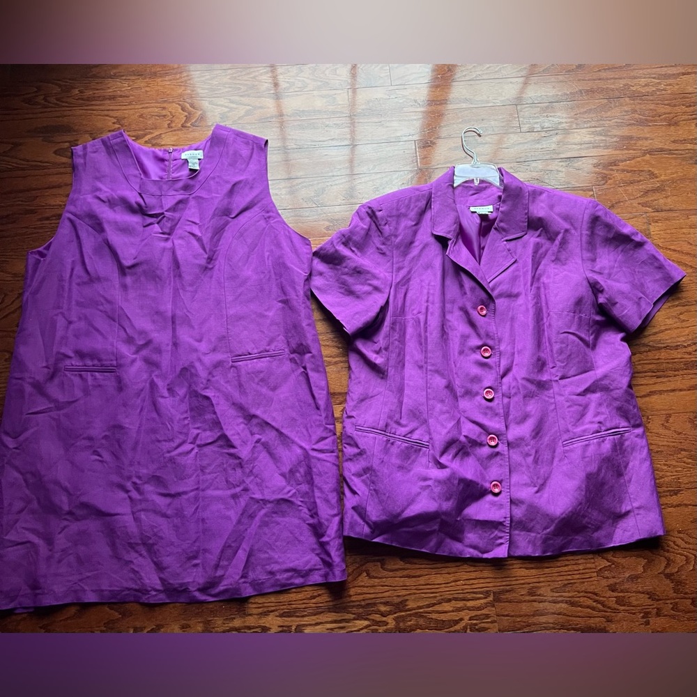Avenue Vibrant Purple Dress and Jacket Ensemble